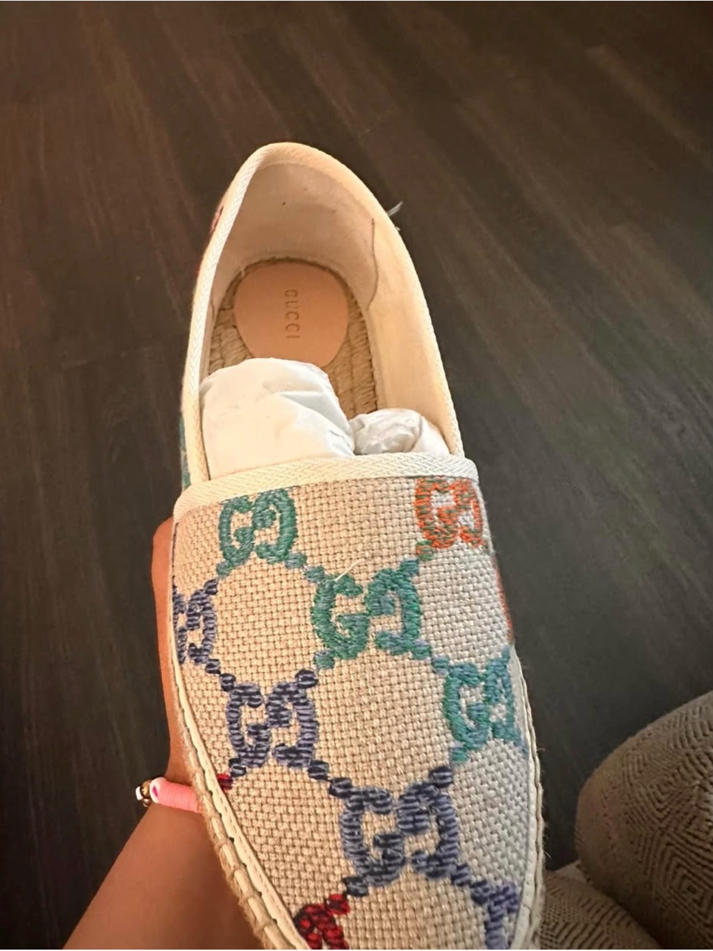 Gucci Multicolor Gg Embroidered Canvas Espadrilles - Cream Base